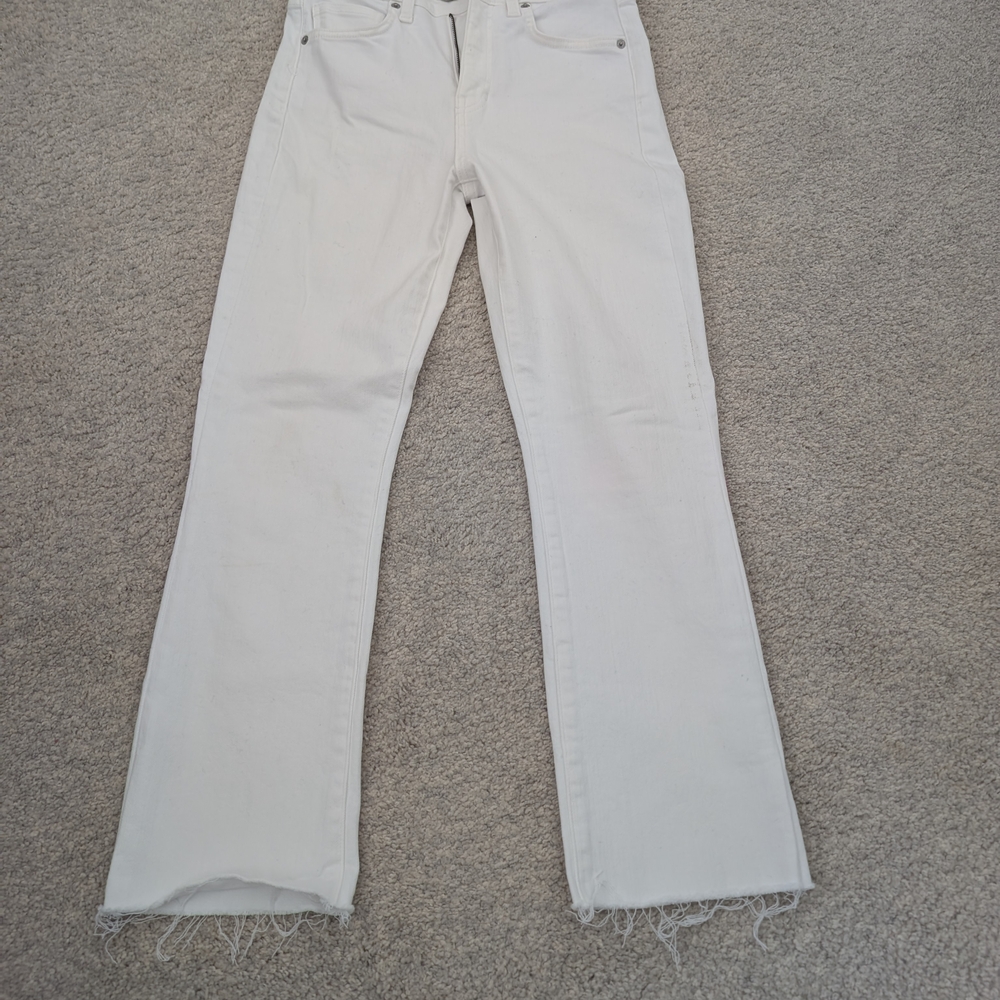 White Veronica Beard Raw Hem Women's Jeans